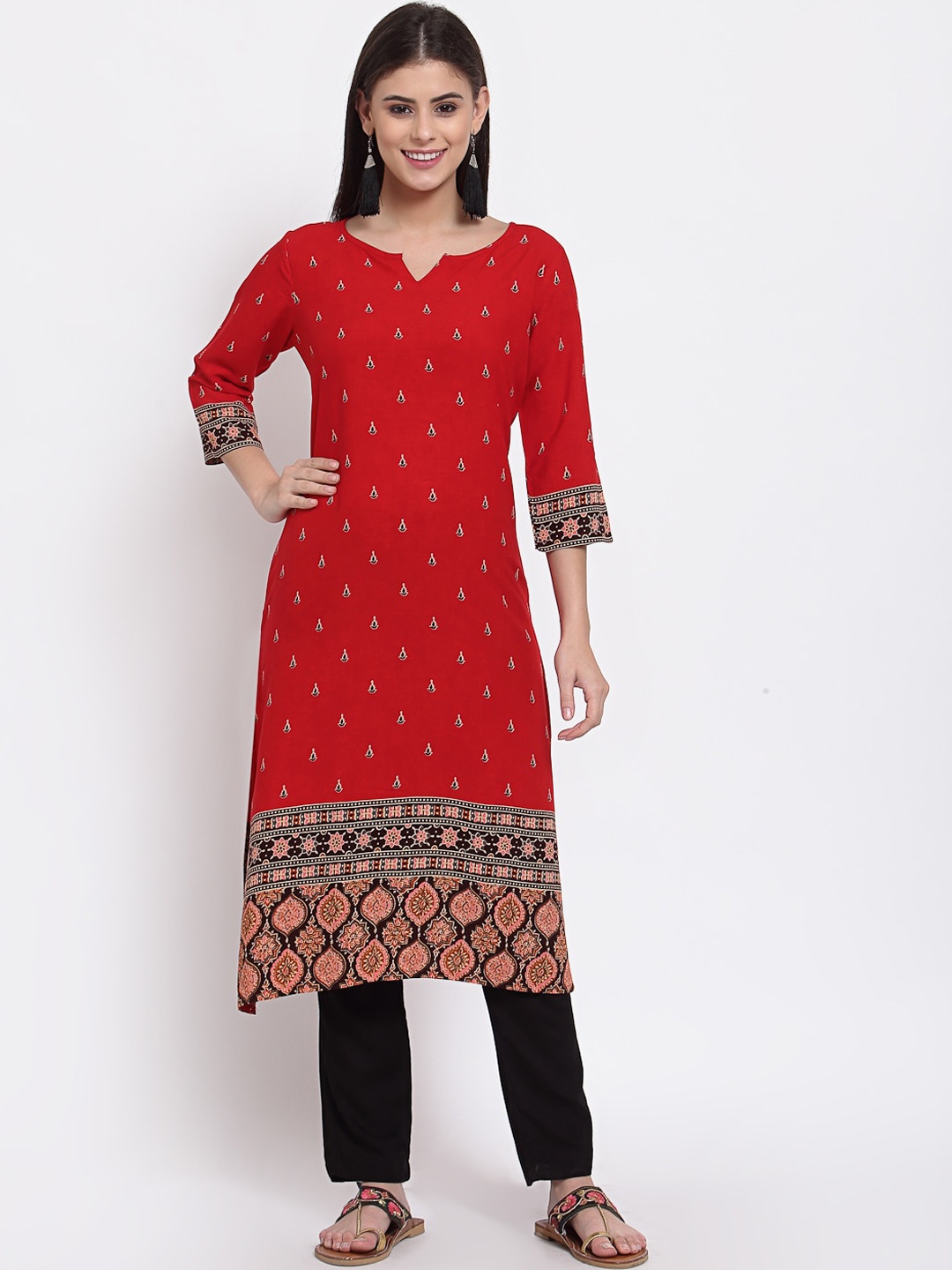 

Just Wow Women Multicoloured Geometric Printed Kurta, Multi
