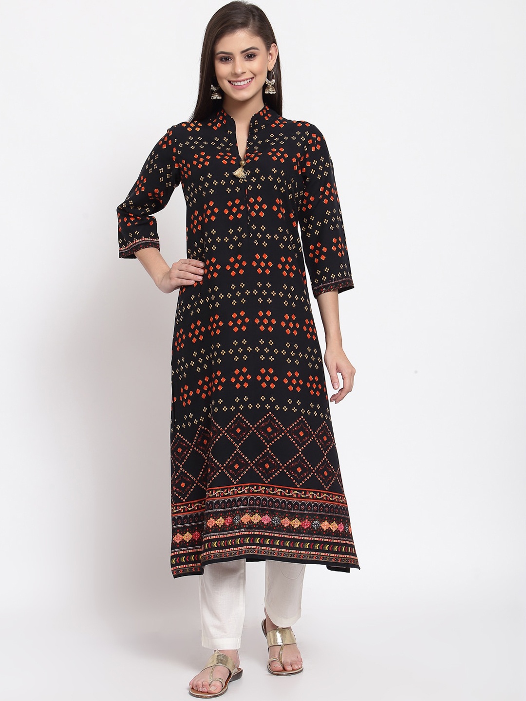 

Just Wow Women Multicoloured Ethnic Motifs Printed Kurta, Multi