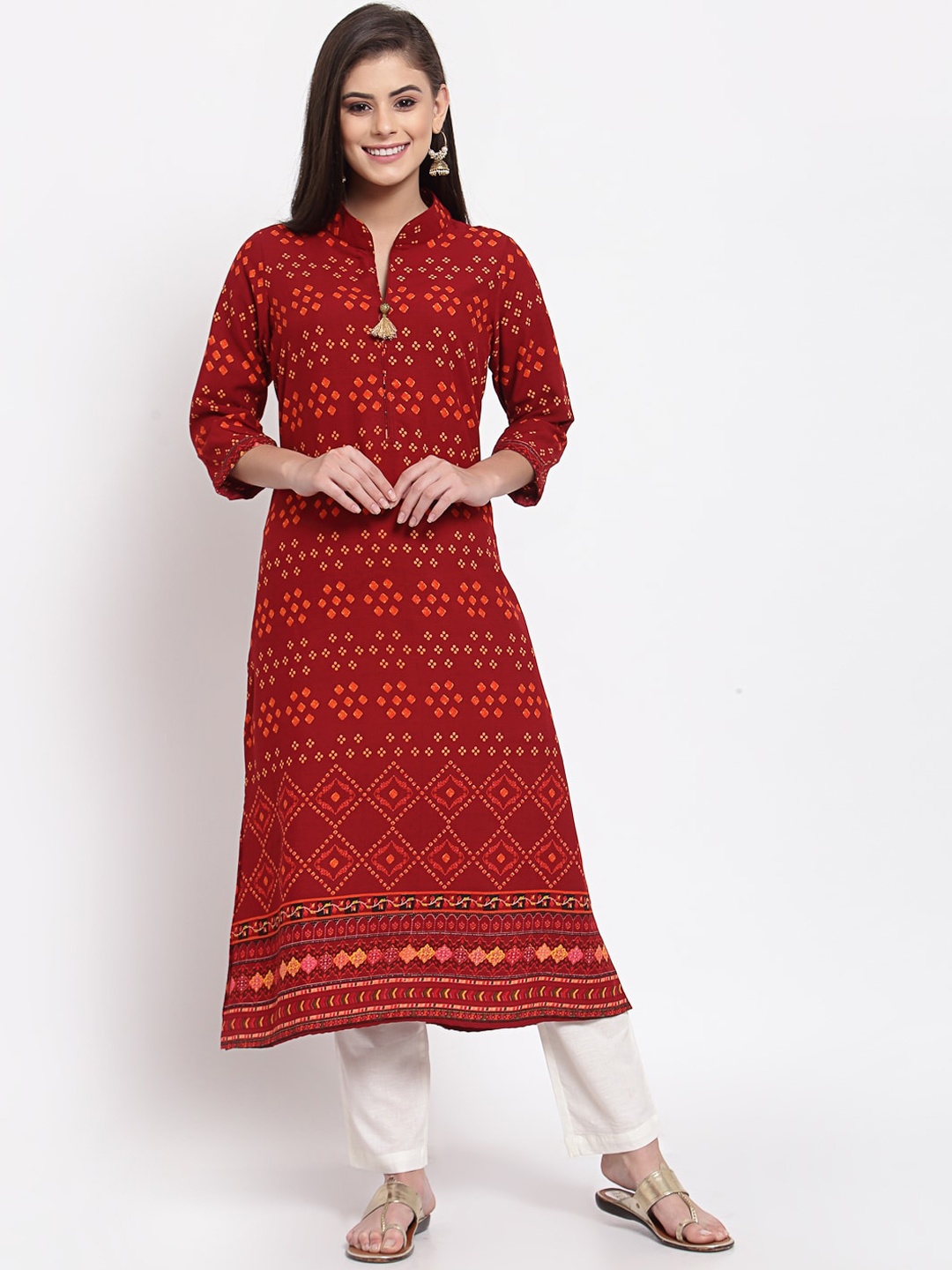 

Just Wow Women Multicoloured Ethnic Motifs Printed Kurta, Multi