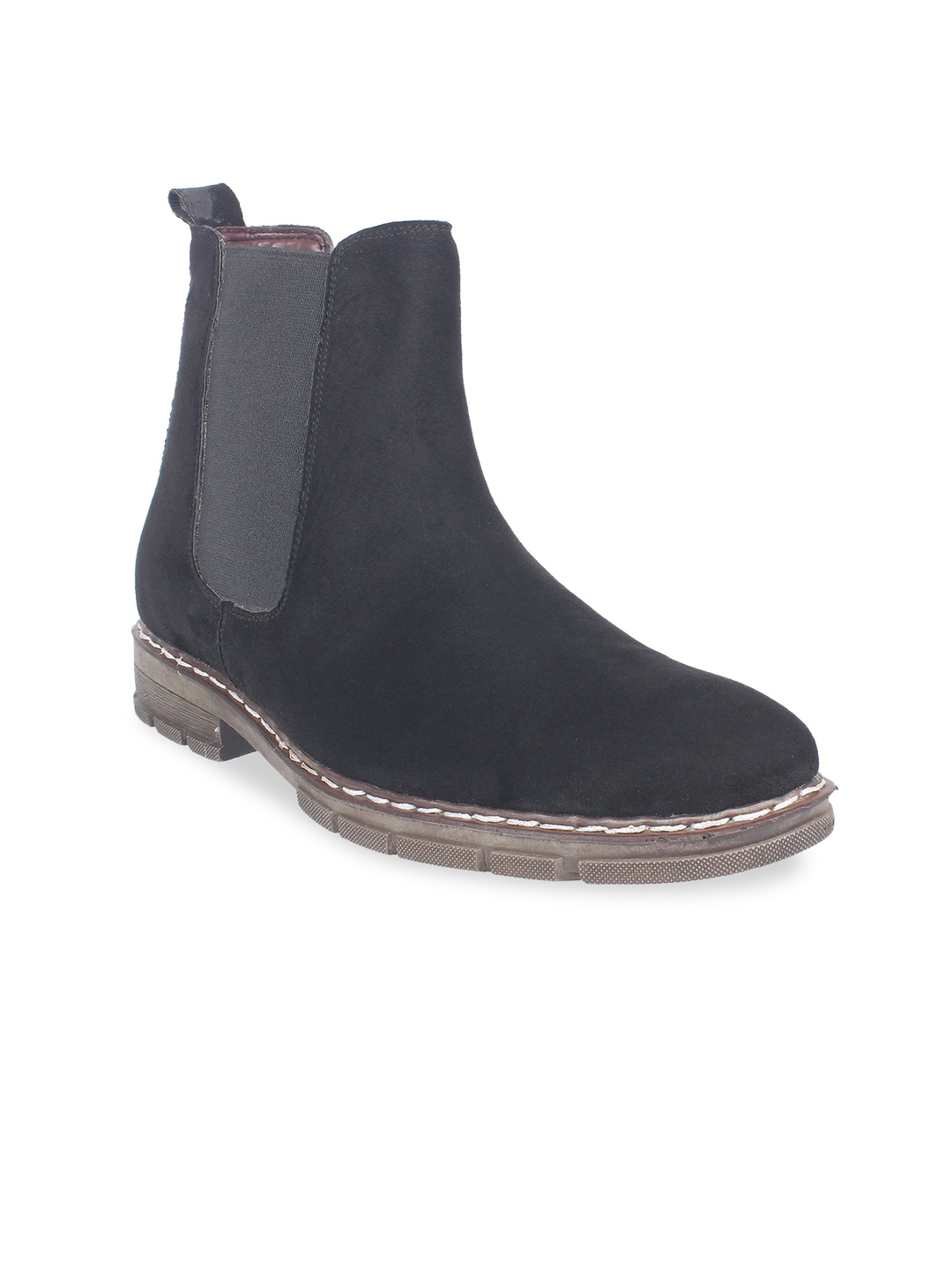 

Vardhra Men Black Suede Flat Boots