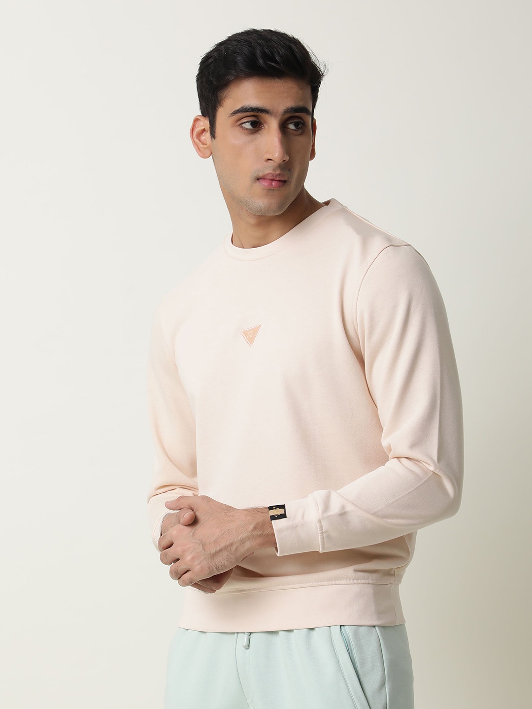 

RARE RABBIT Men Bliss Slim Fit Solid Sweatshirt, Beige