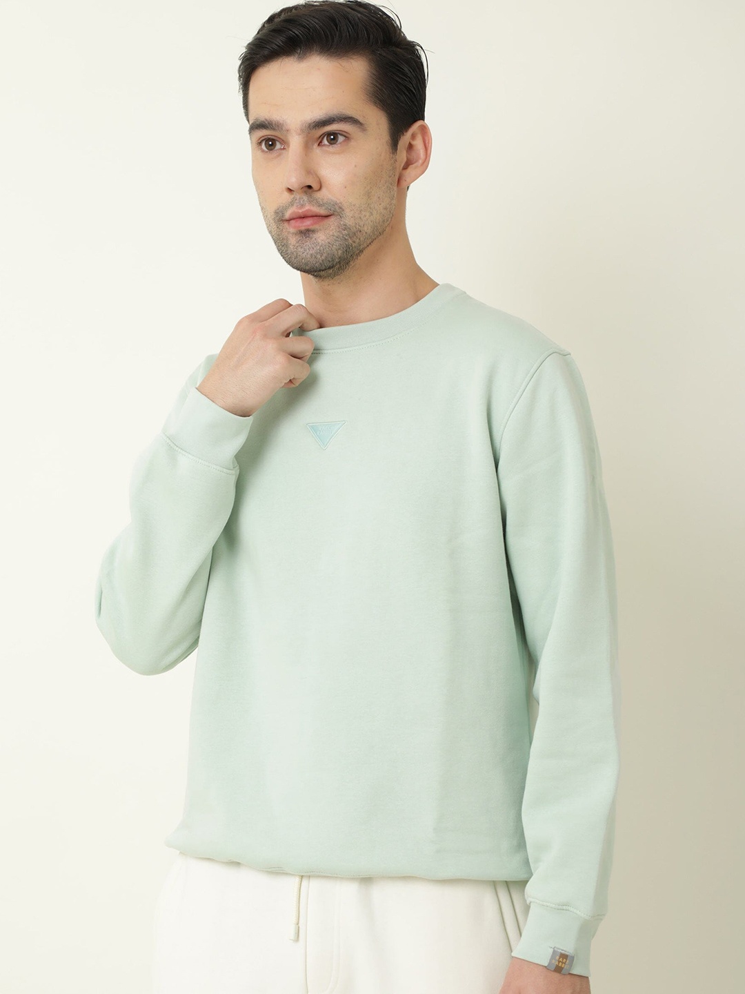 

RARE RABBIT Men Lucas Slim Fit Solid Sweatshirt, Green