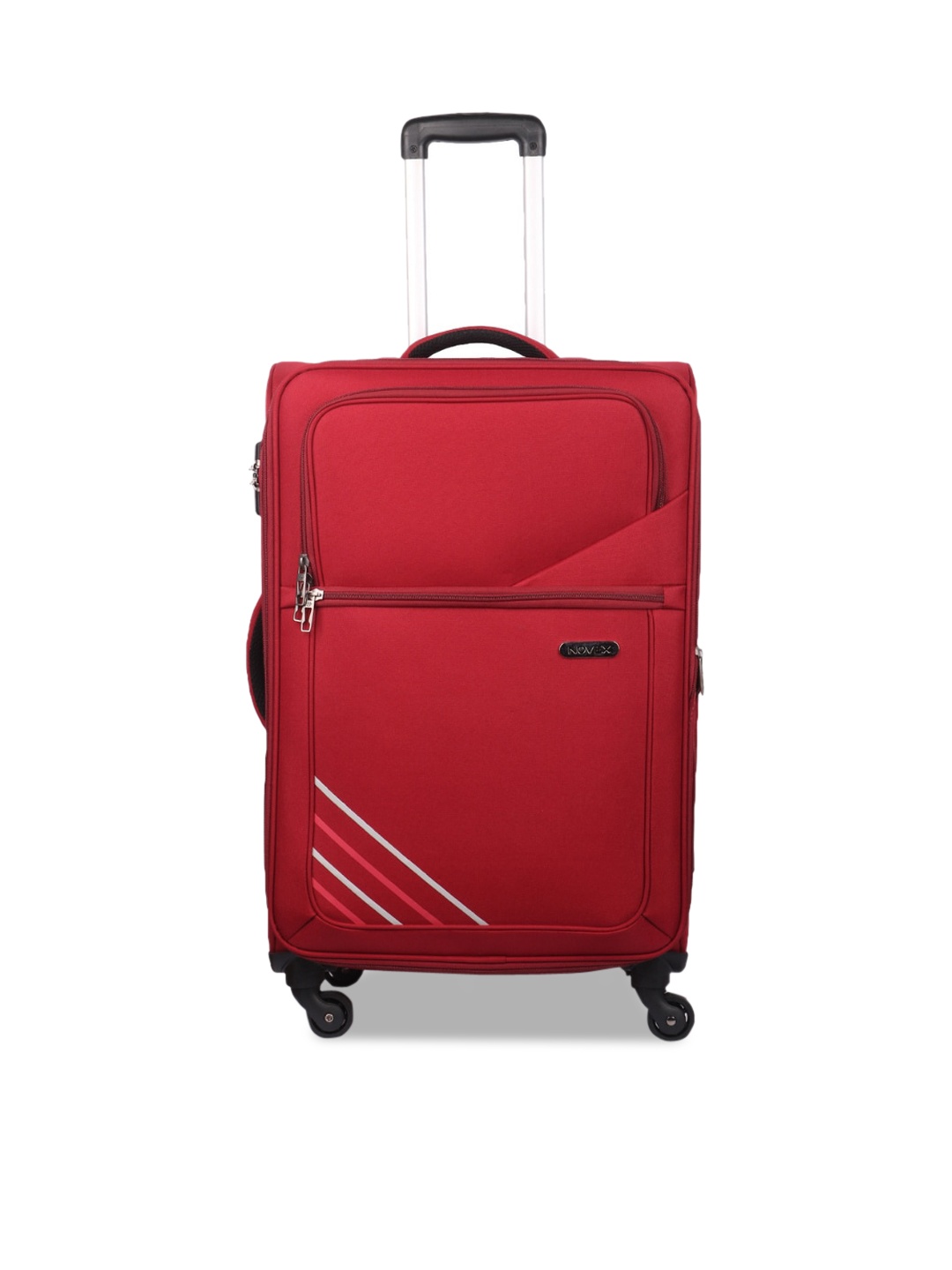 

NOVEX Red Solid Soft-Sided Cabin Trolley Suitcase