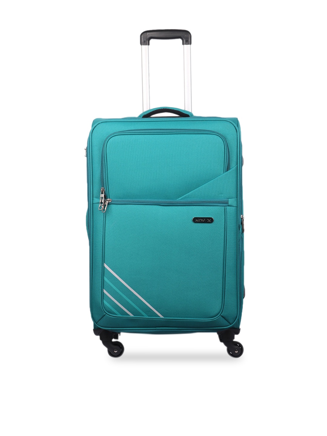 

NOVEX Large Turquoise Blue & Grey Soft-Sided Trolley Suitcase