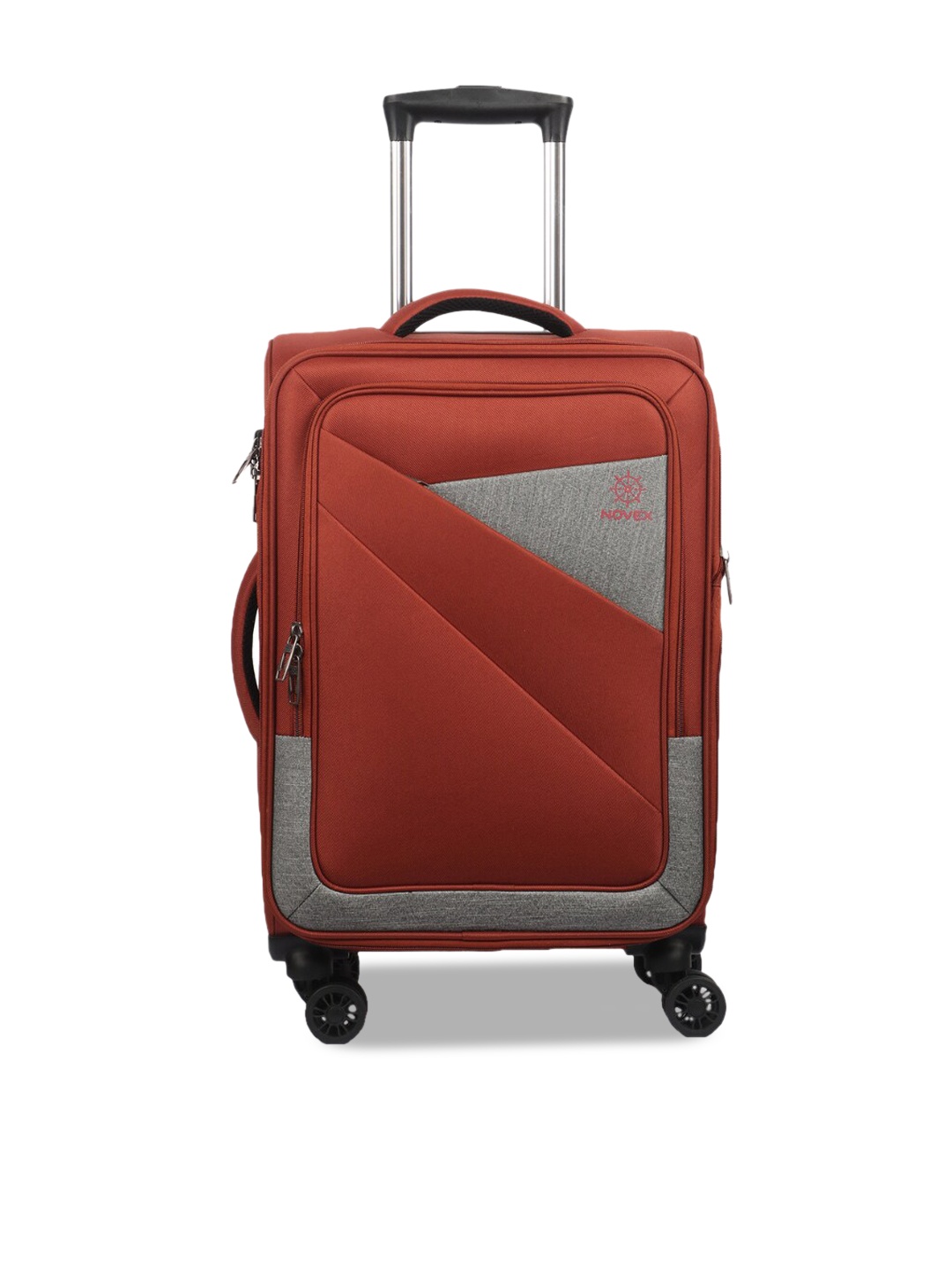 

NOVEX Rust-Brown & Grey Solid Soft-Sided Cabin Trolley Suitcase