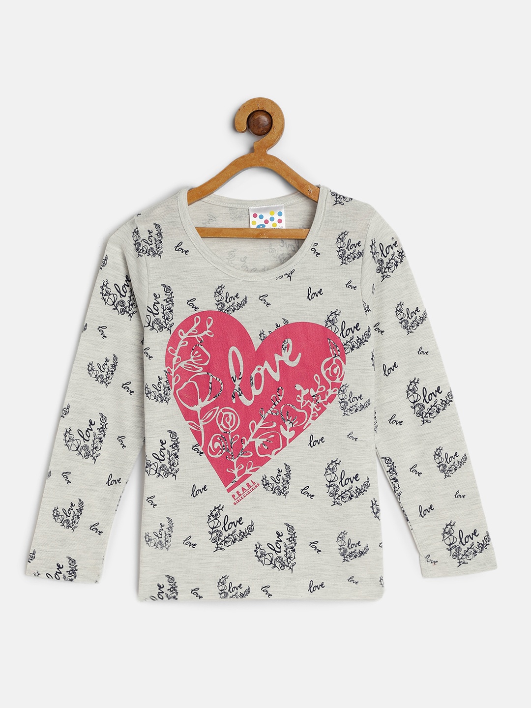 

Eimoie Girls Off White Printed Cotton T-shirt