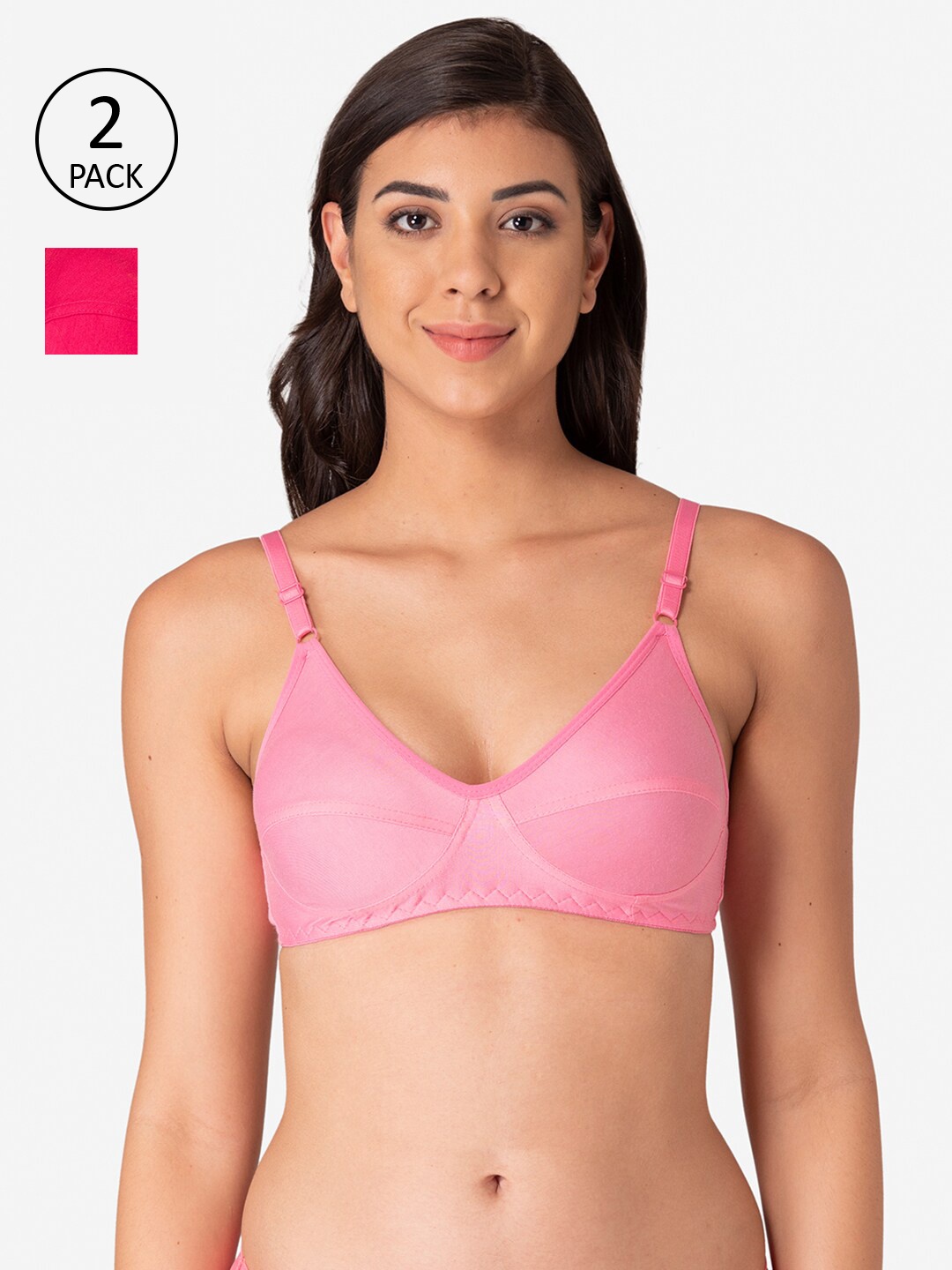 

KOMLI Pink T-shirt Bra-K-9116-BPK-2PC-DPK