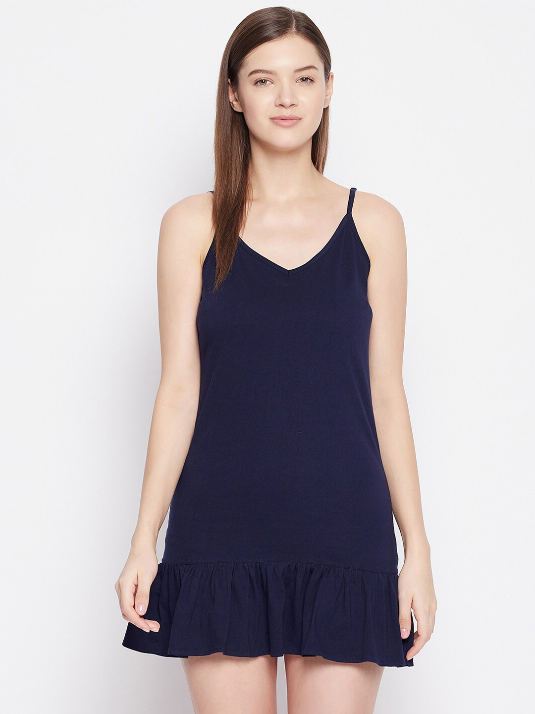

Hypernation Women Navy Blue Nightdress