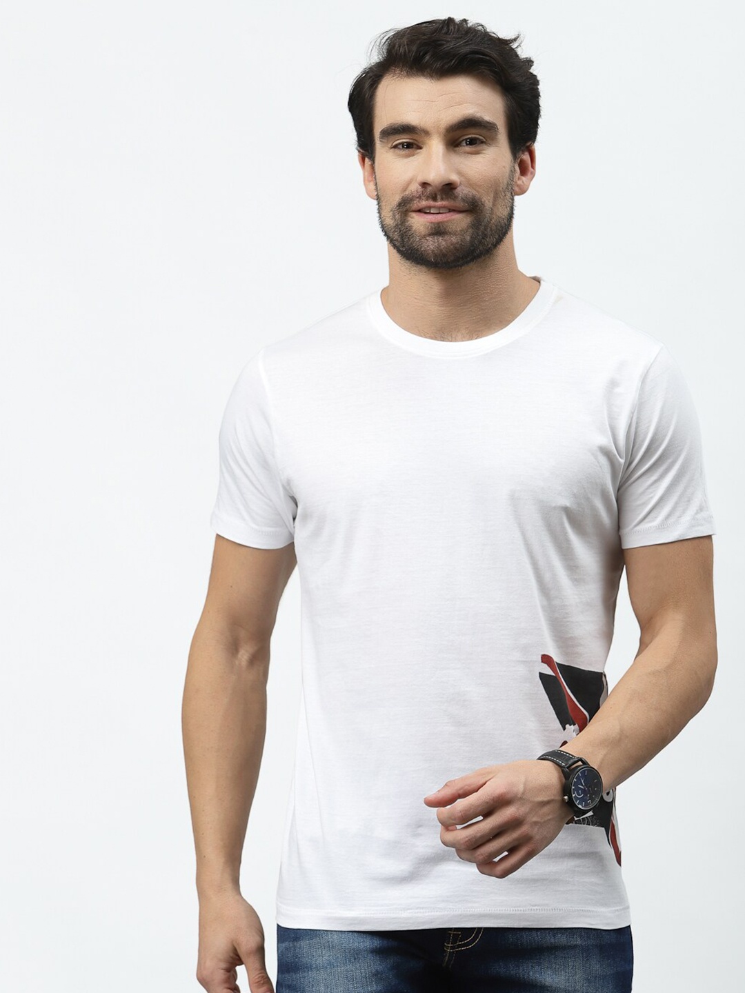

Pepe Jeans Men White Slim Fit Pure Cotton T-shirt