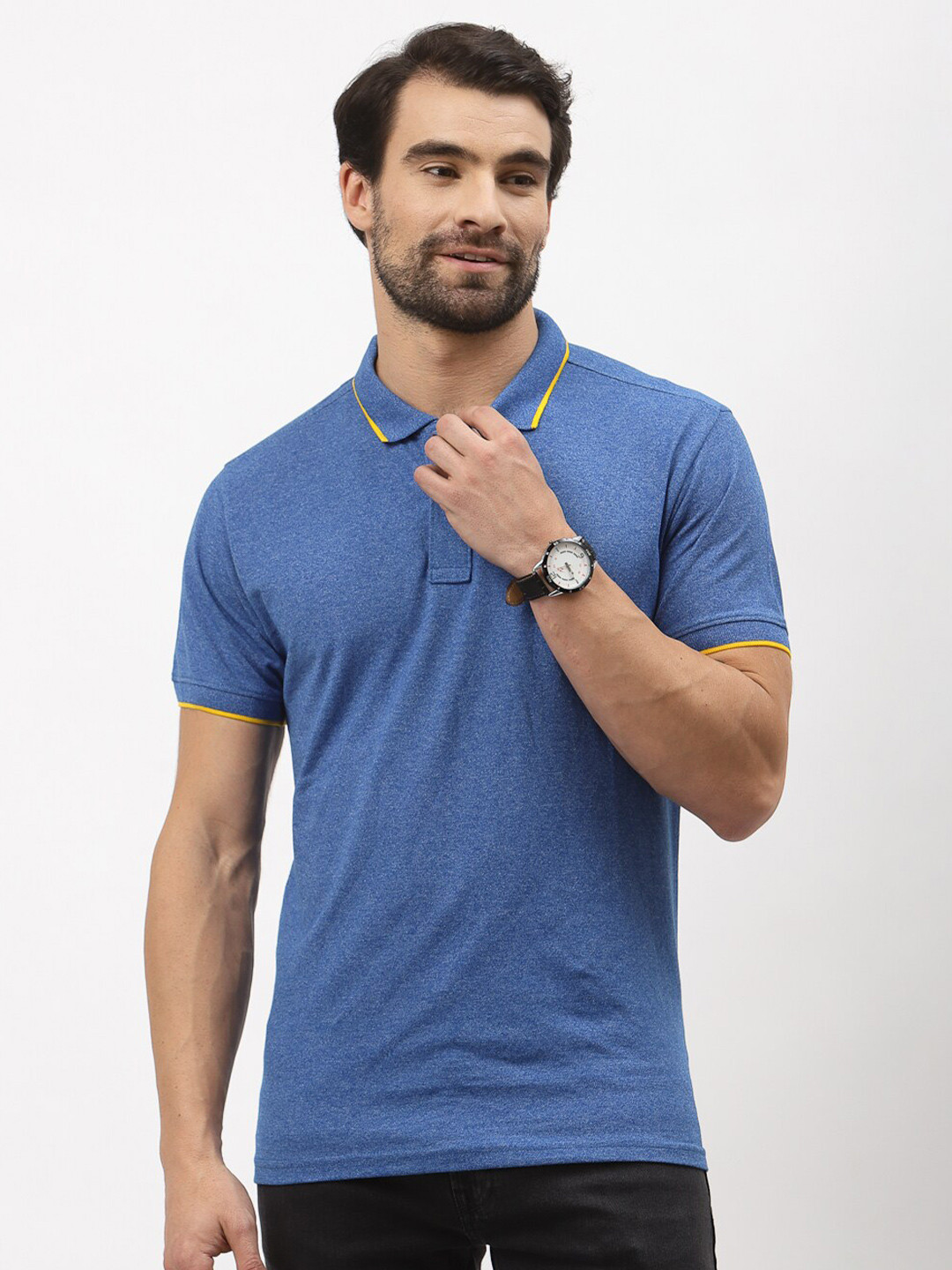

Pepe Jeans Men Blue Polo Collar T-shirt