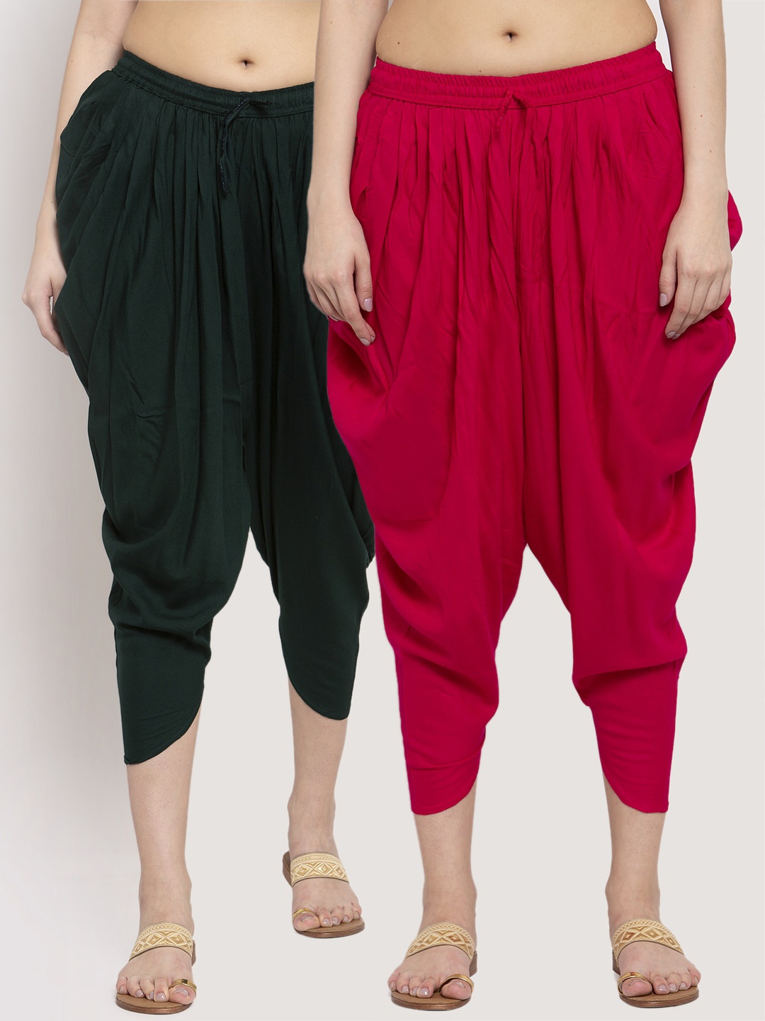 

Miaz Lifestyle Women Pack Of 2 Solid Loose-Fit Salwar, Pink