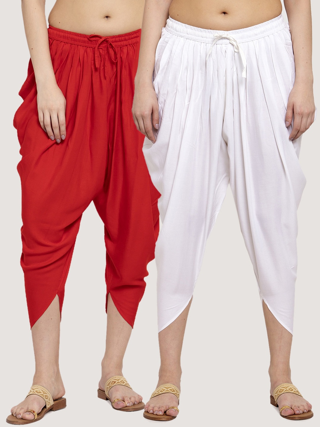 

Miaz Lifestyle Women Pack Of 2 Solid Dhoti Salwar, Red