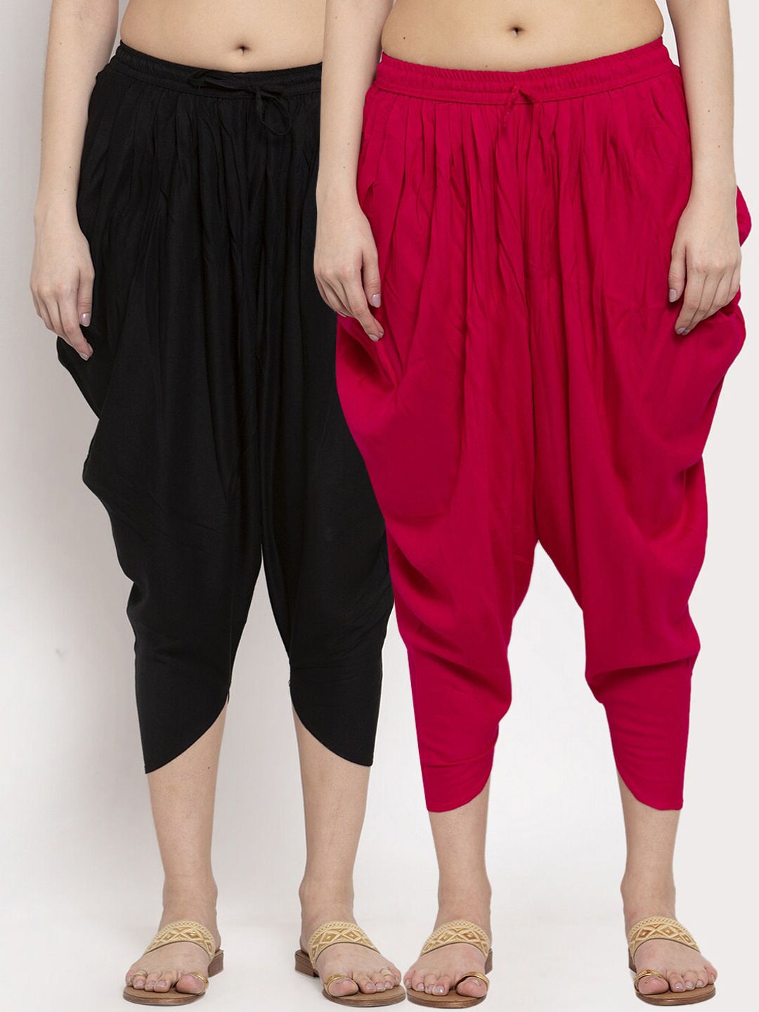 

Miaz Lifestyle Women Pack Of 2 Solid Loose Fit Salwar, Pink