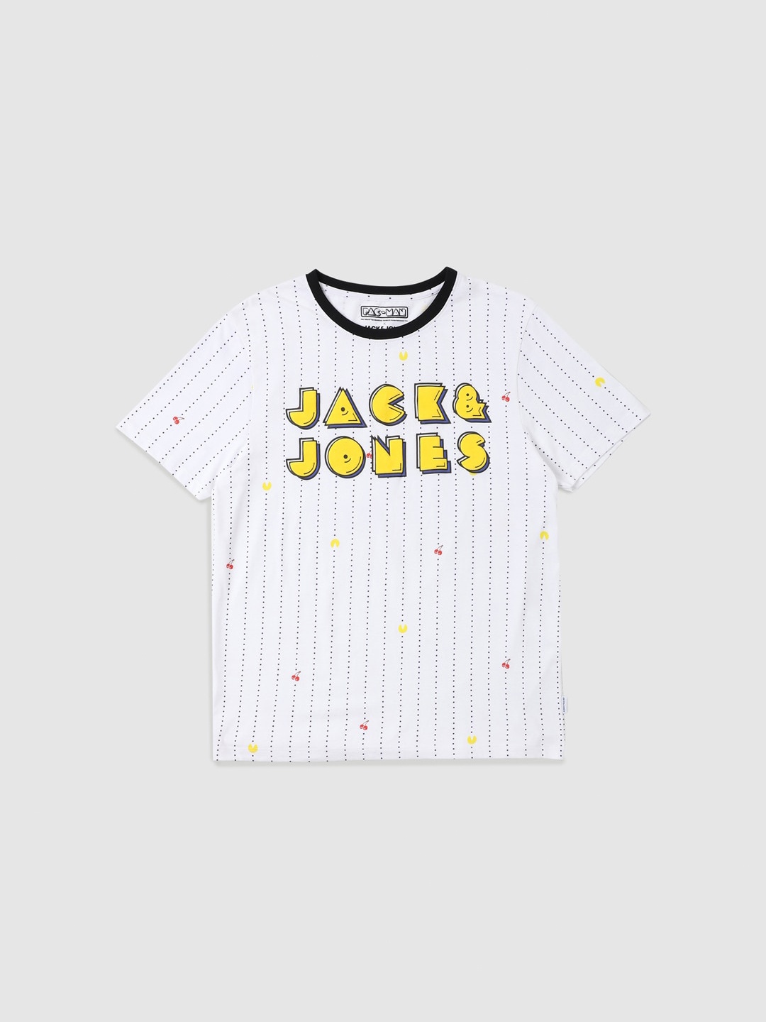 

Jack & Jones Boys White and Yellow Typography Printed T-shirt