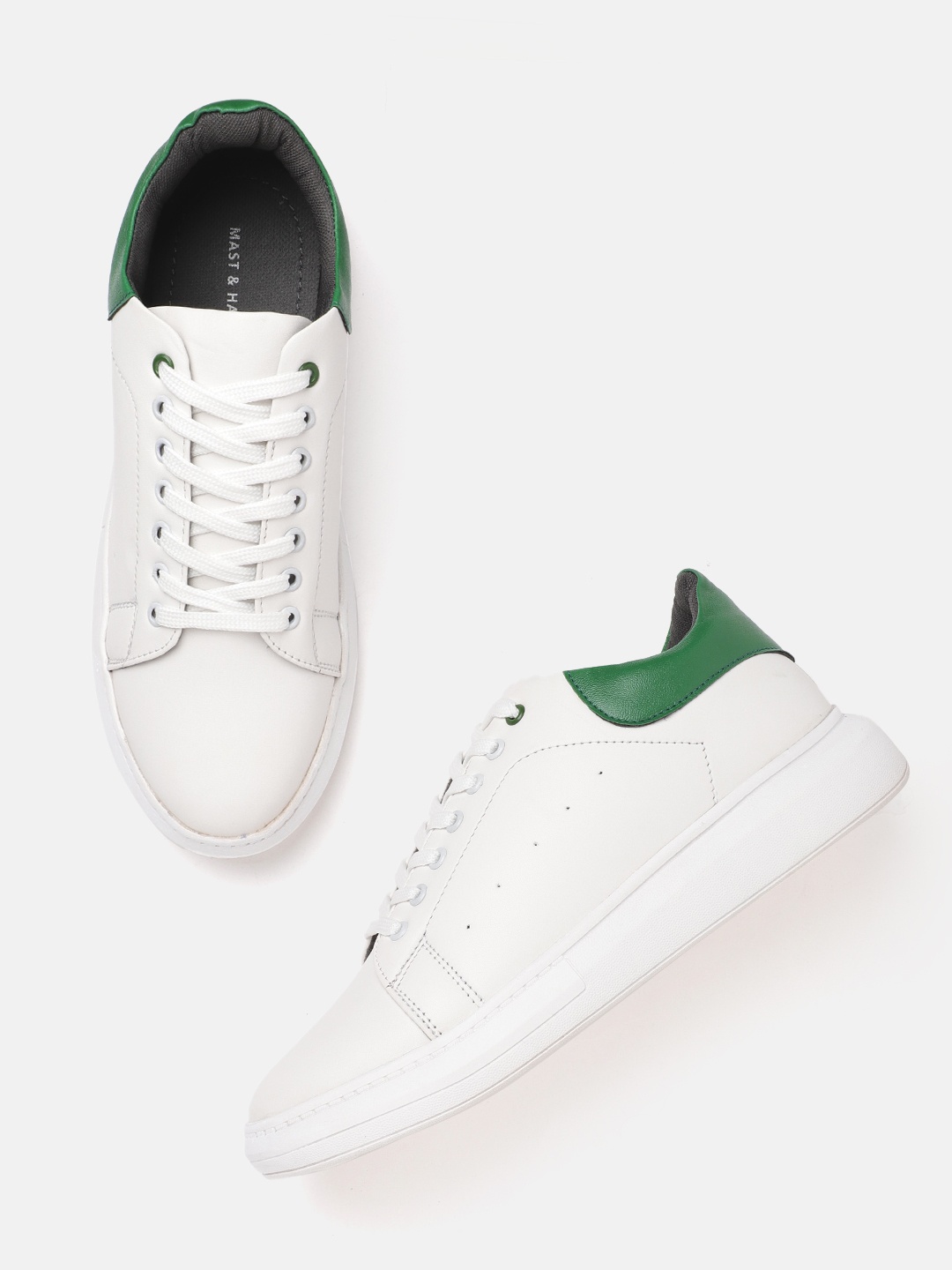

Mast & Harbour Men White Solid Sneakers