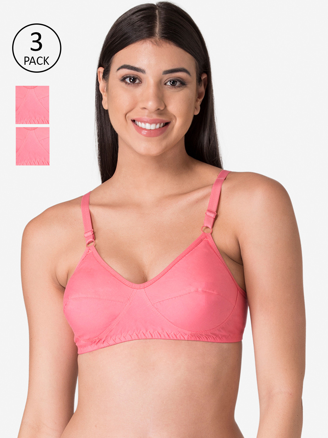 

KOMLI Women Coral Solid Everyday Cotton Bra