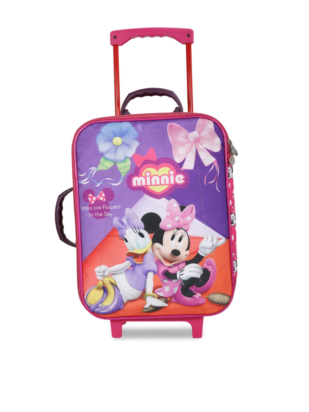 

Disney Kids Pink & White Printed Soft-Sided Cabin Trolley Bag