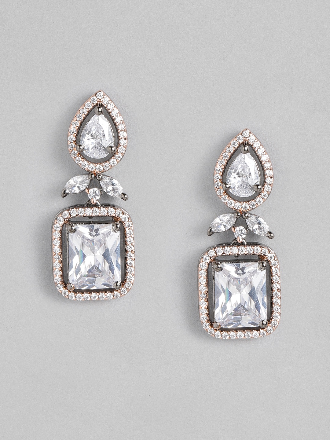 

MIDASKART Rose Gold Geometric Drop Earrings