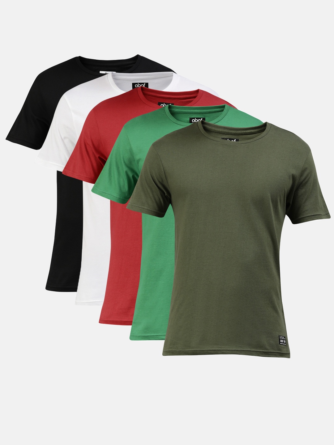 

abof Men Pack of 5 Round Neck T-shirt, Multi