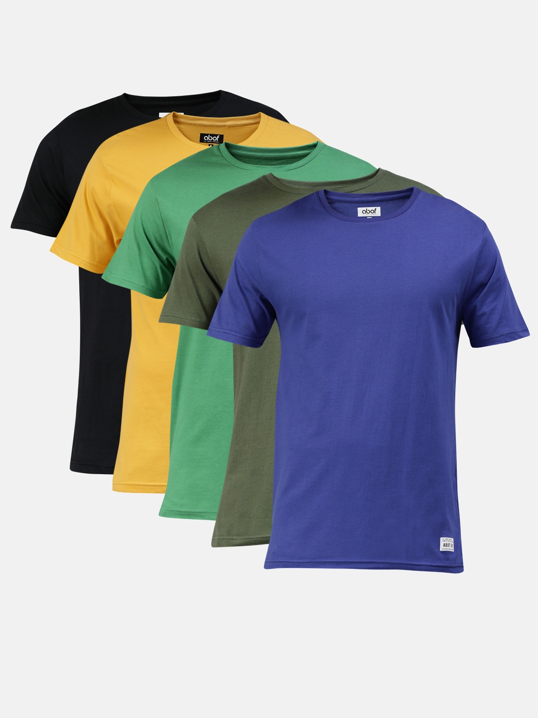 

abof Men Pack of 5 Round Neck T-shirt, Multi