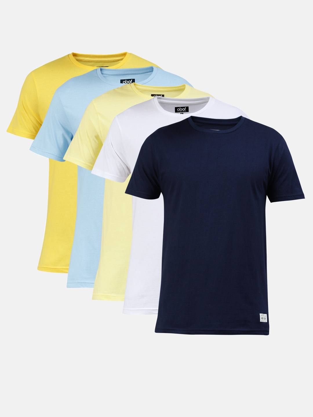 

abof Men Pack of 5 Round Neck T-shirt, Multi