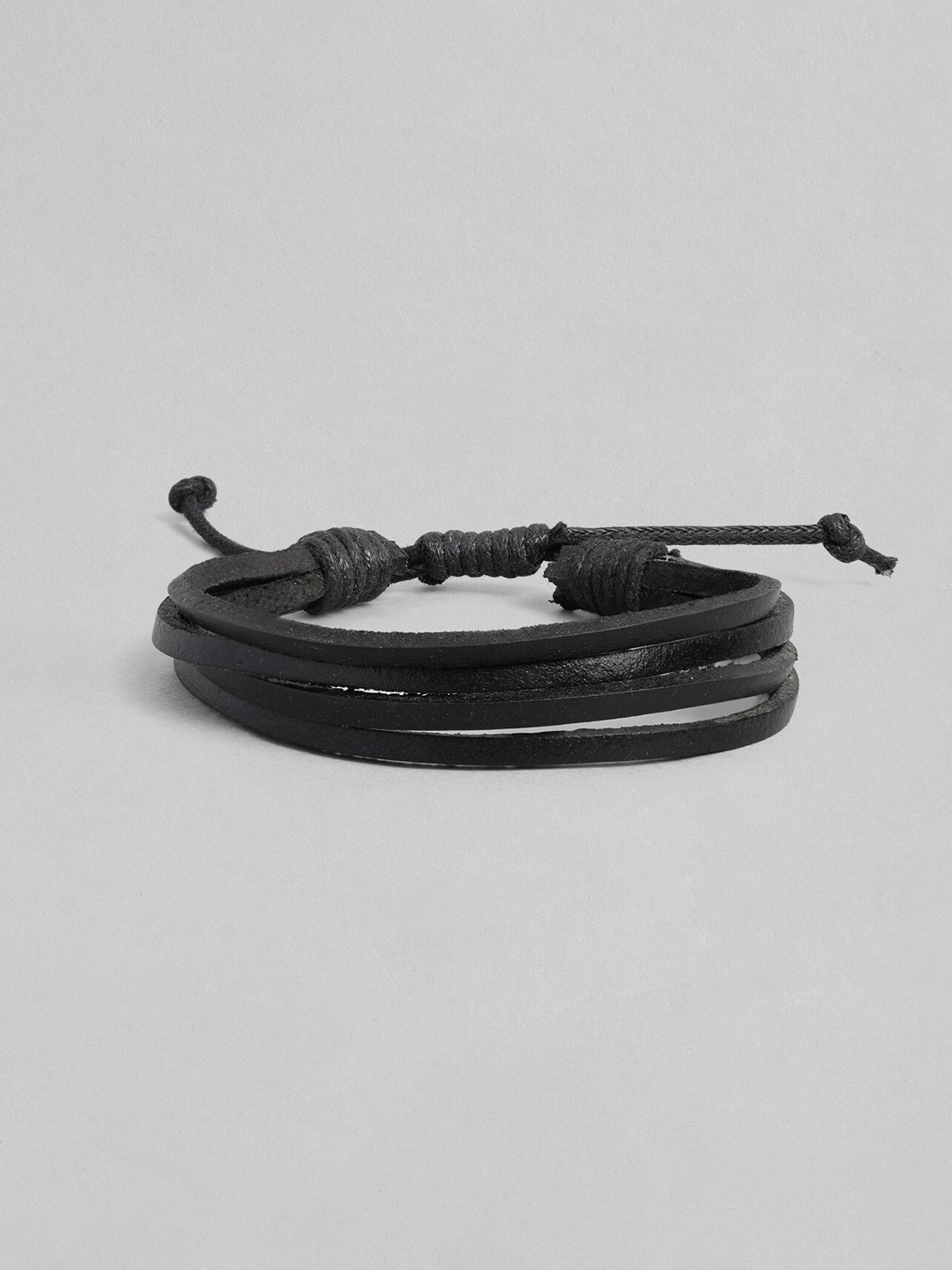 

Roadster Men Black Leather Bracelet