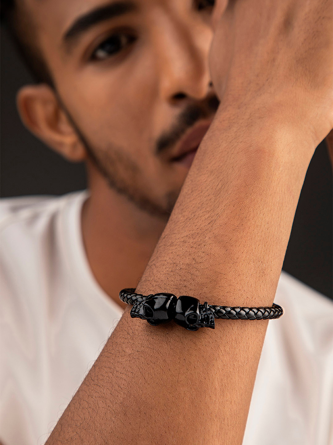 

Roadster Men Black Handcrafted Charm Bracelet