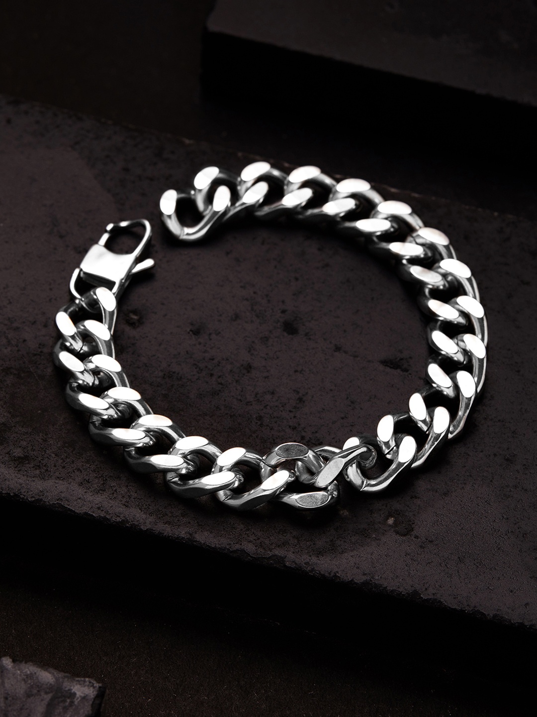 

Roadster Men Silver-Toned Handcrafted Wraparound Bracelet