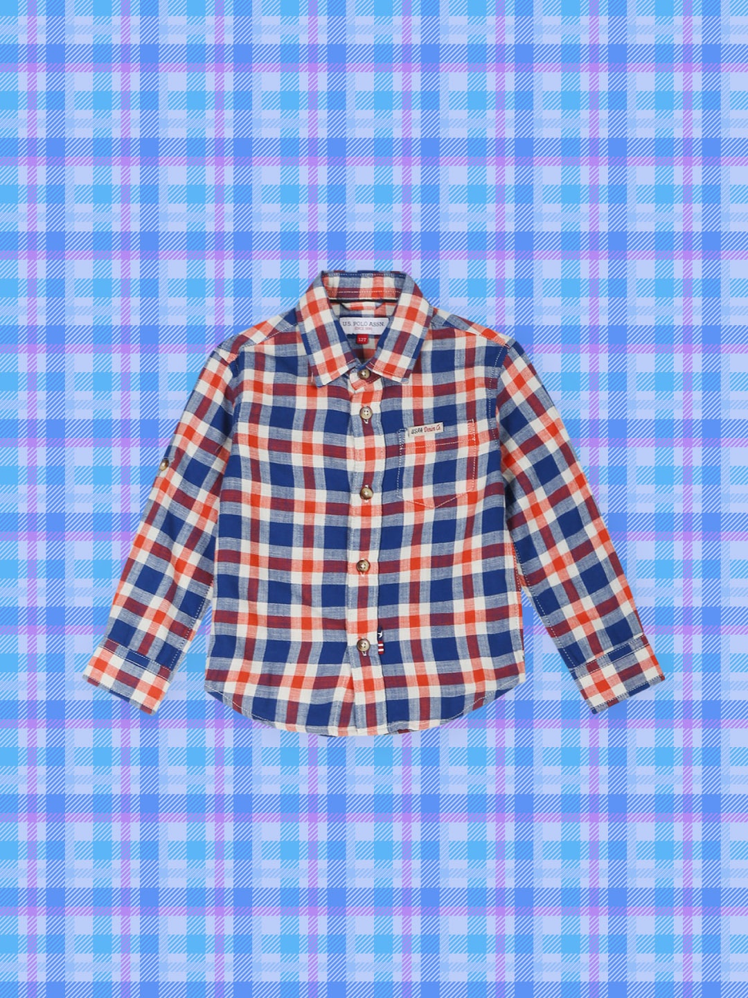 

U.S. Polo Assn. Kids Boys Blue Tartan Checked Casual Shirt