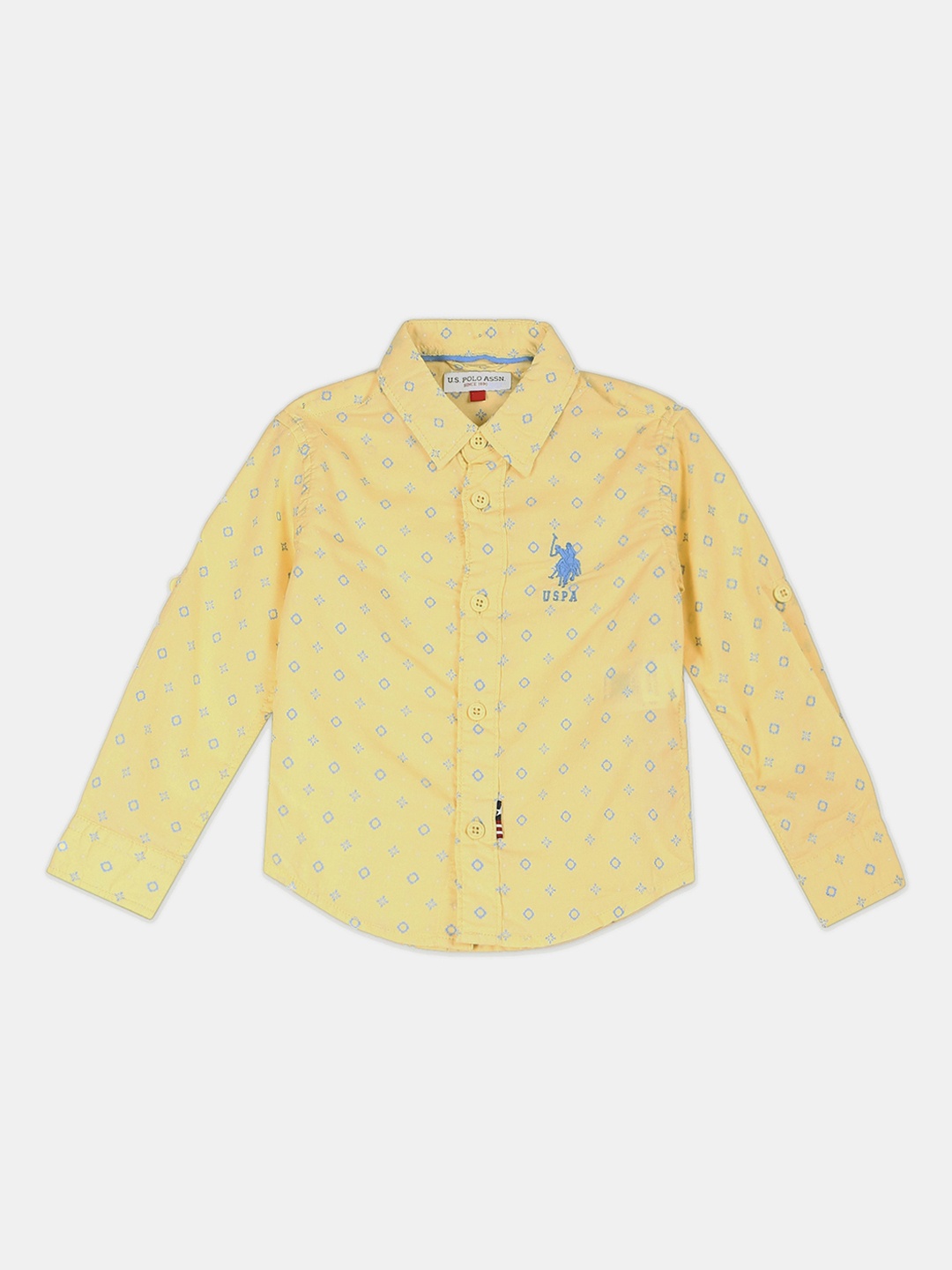 

U.S. Polo Assn. Kids Boys Yellow Opaque Printed Casual Shirt