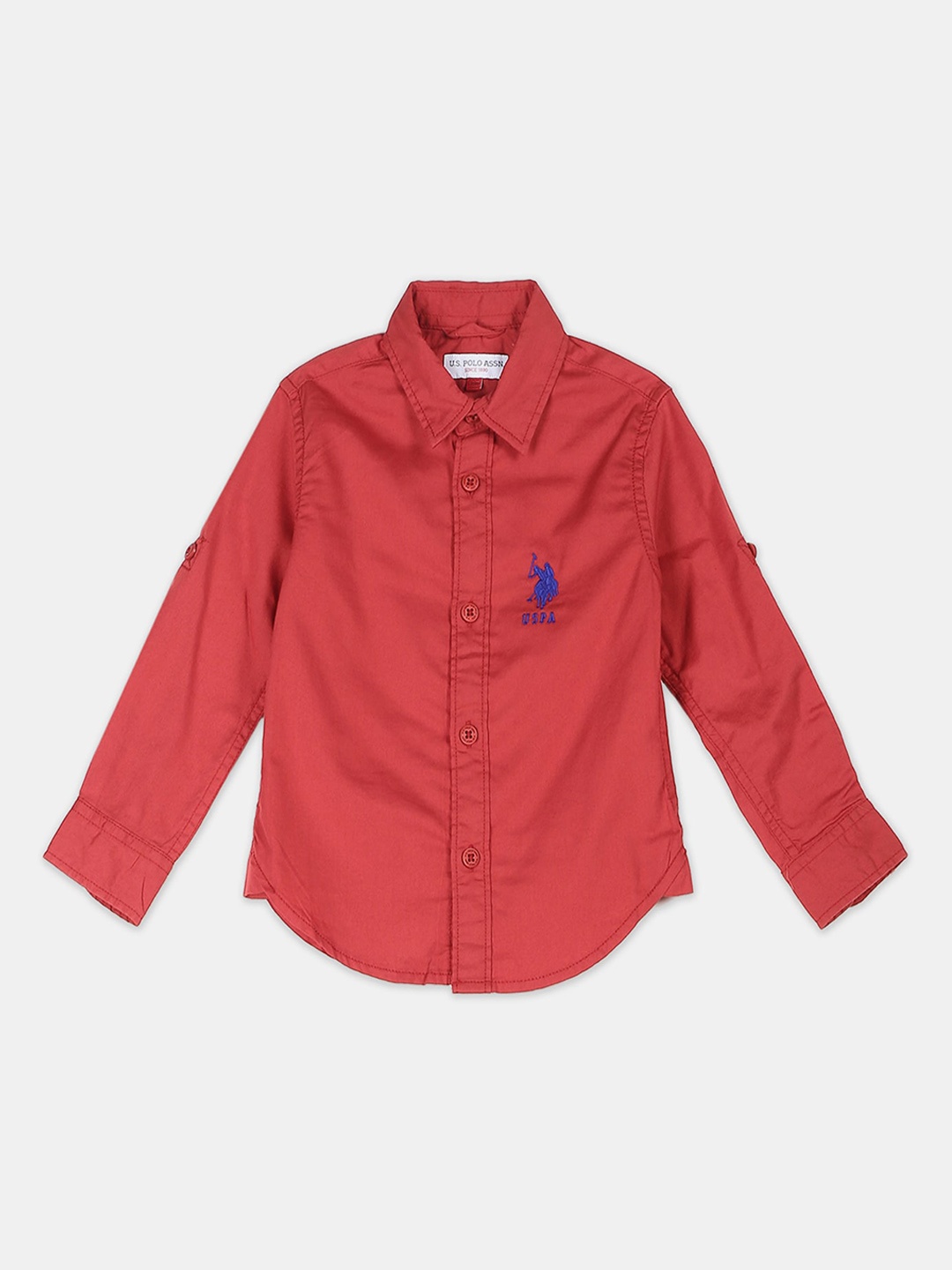 

U.S. Polo Assn. Kids Boys Red Opaque Casual Shirt