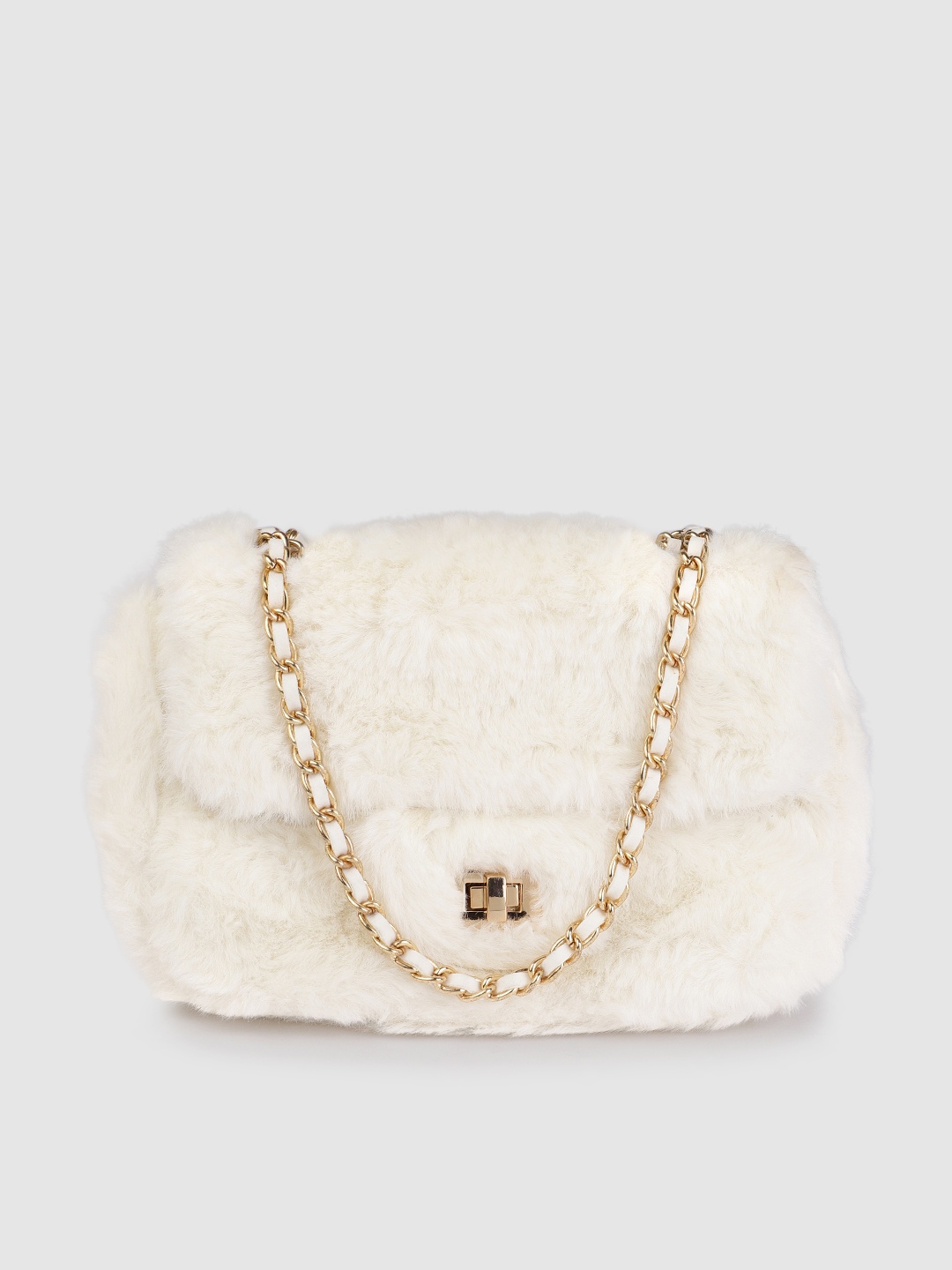 

Accessorize London Women's Billie Mini Faux Cream Fur Cross-Body Bag