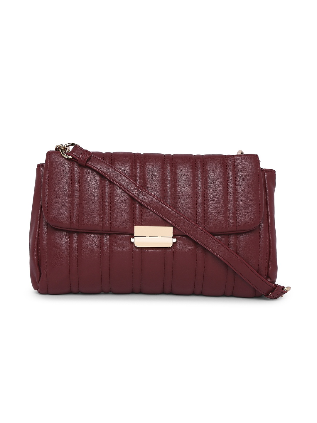 

Accessorize London Women's Faux Leather Maroon Carrie Chain Quilt Sling Bag