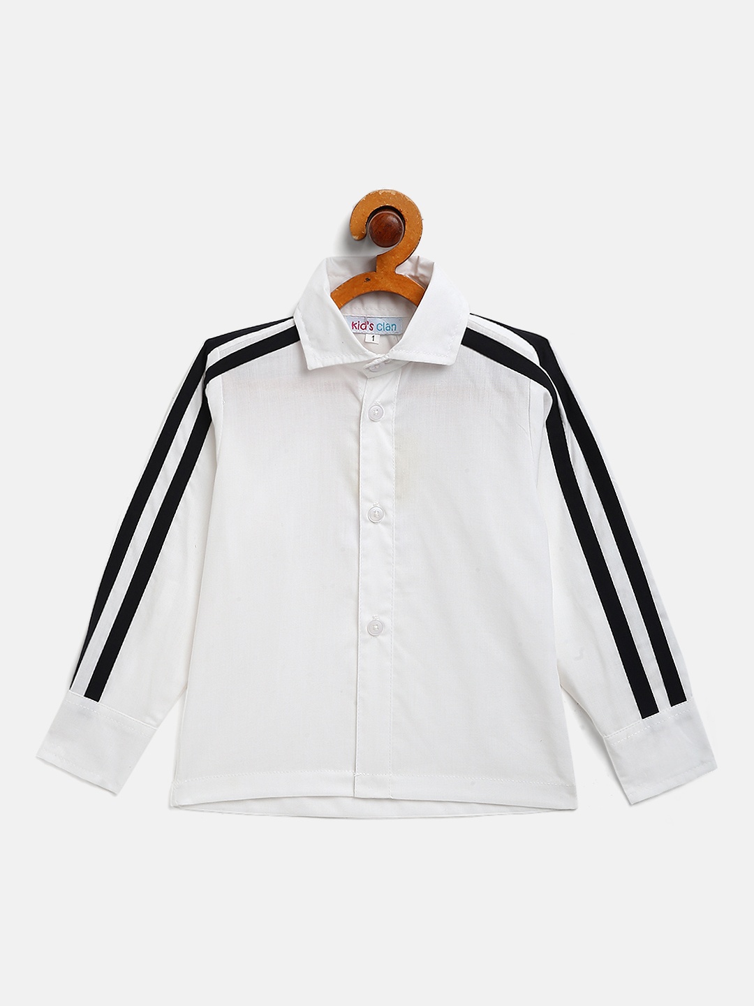 

Kids Clan Boys White Cotton Solid Casual Shirt