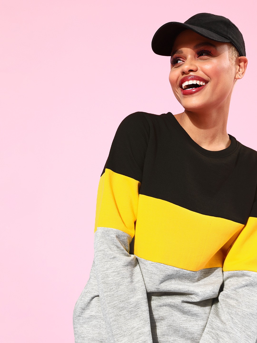 

Athena Women Black Colourblocked Sweatshirt
