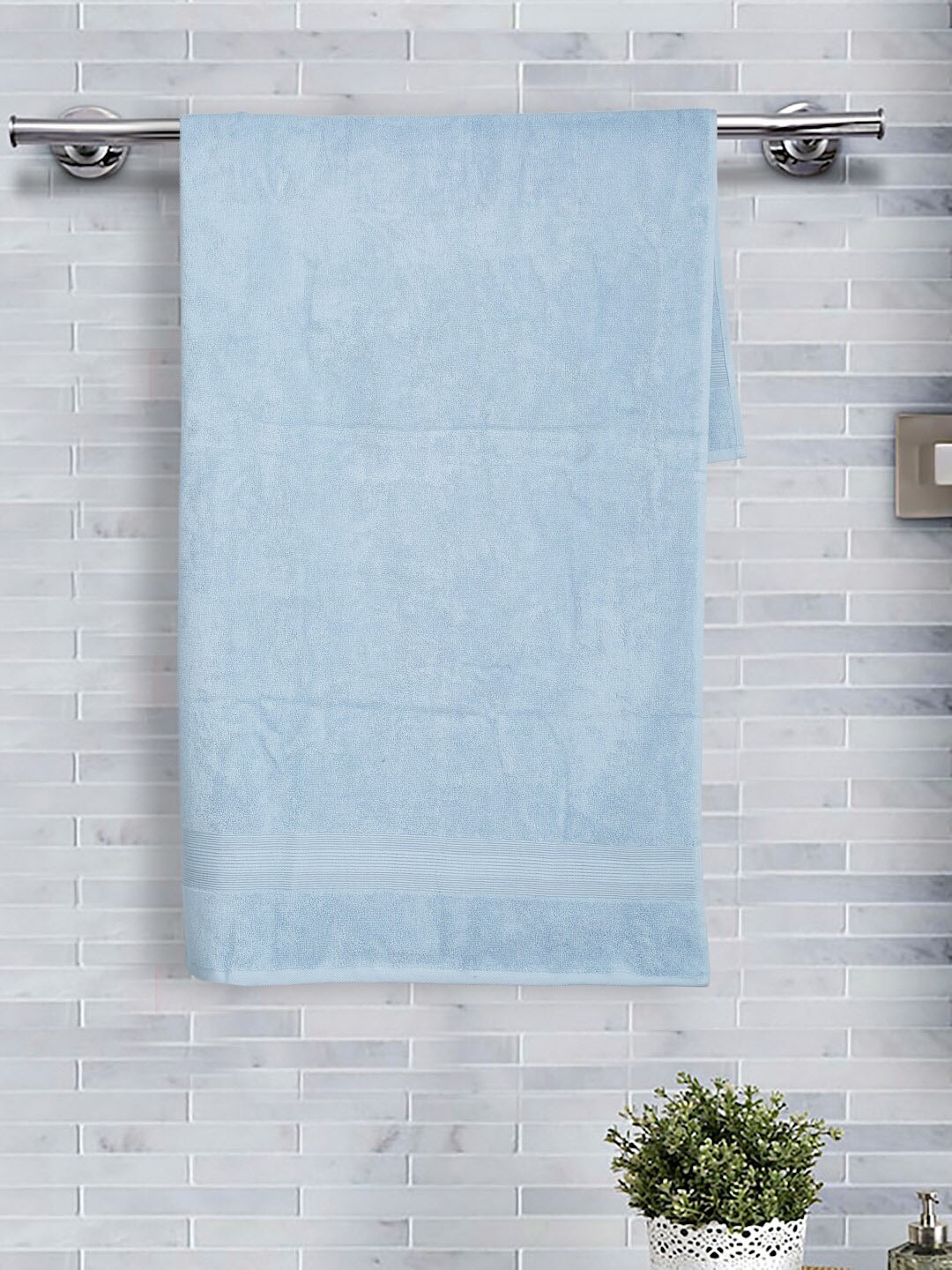 

Fabindia Blue Solid 500 GSM Bath Towel