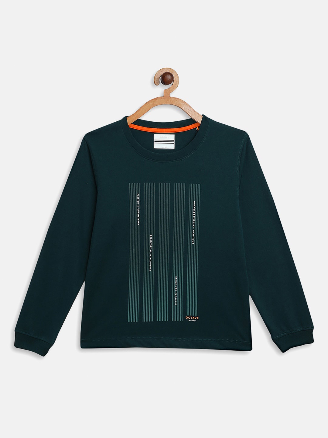 

Octave Boys Green Striped T-shirt