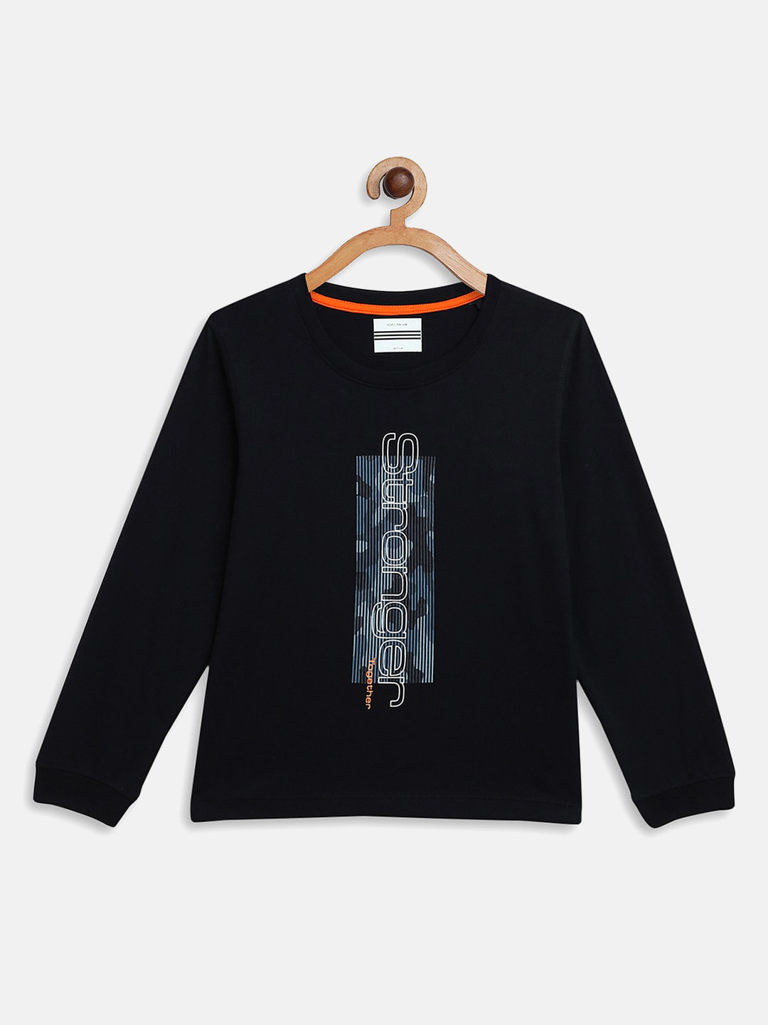 

Octave Boys Navy Blue Typography Printed T-shirt