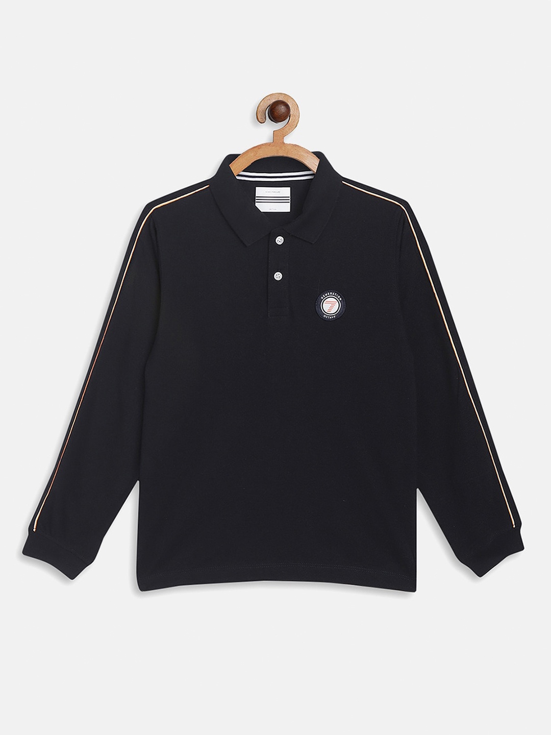 

Octave Boys Navy Blue Polo Collar Full Sleeves T-shirt
