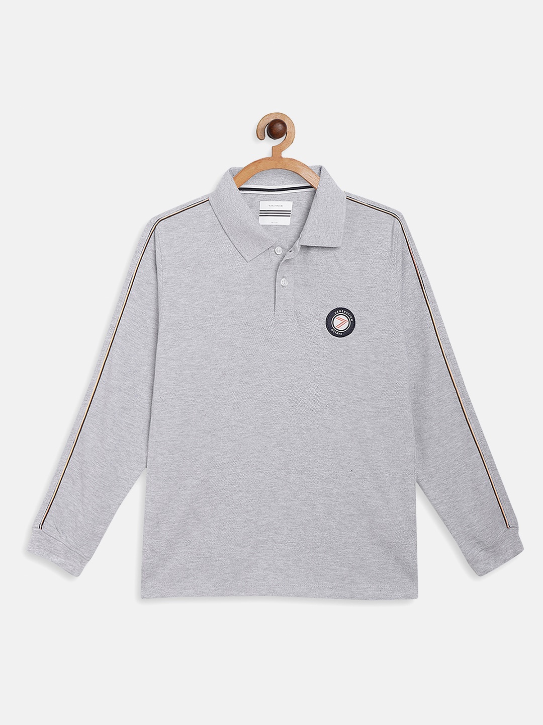 

Octave Boys Grey Polo Collar Applique T-shirt