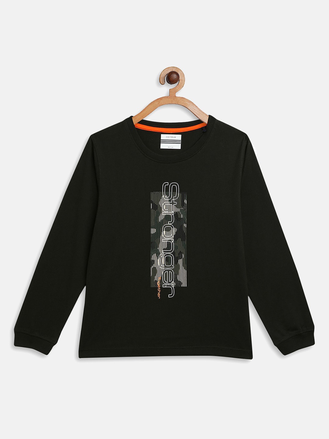 

Octave Boys Black Printed T-shirt