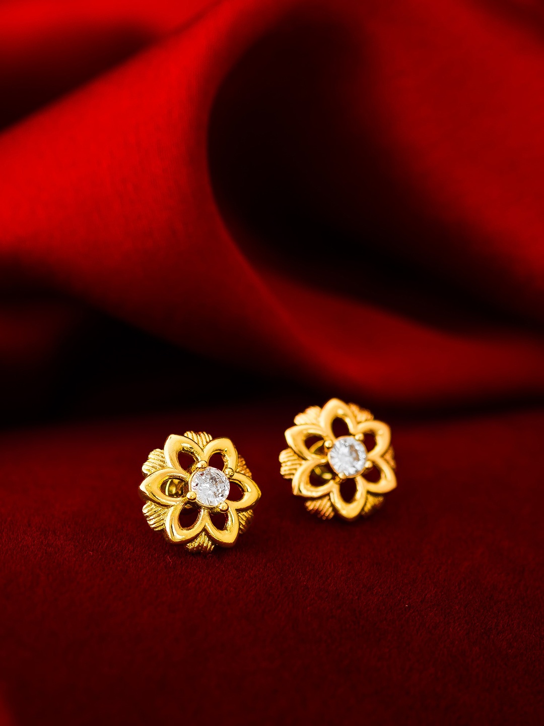 

aadita Gold-Toned Contemporary Studs Earrings