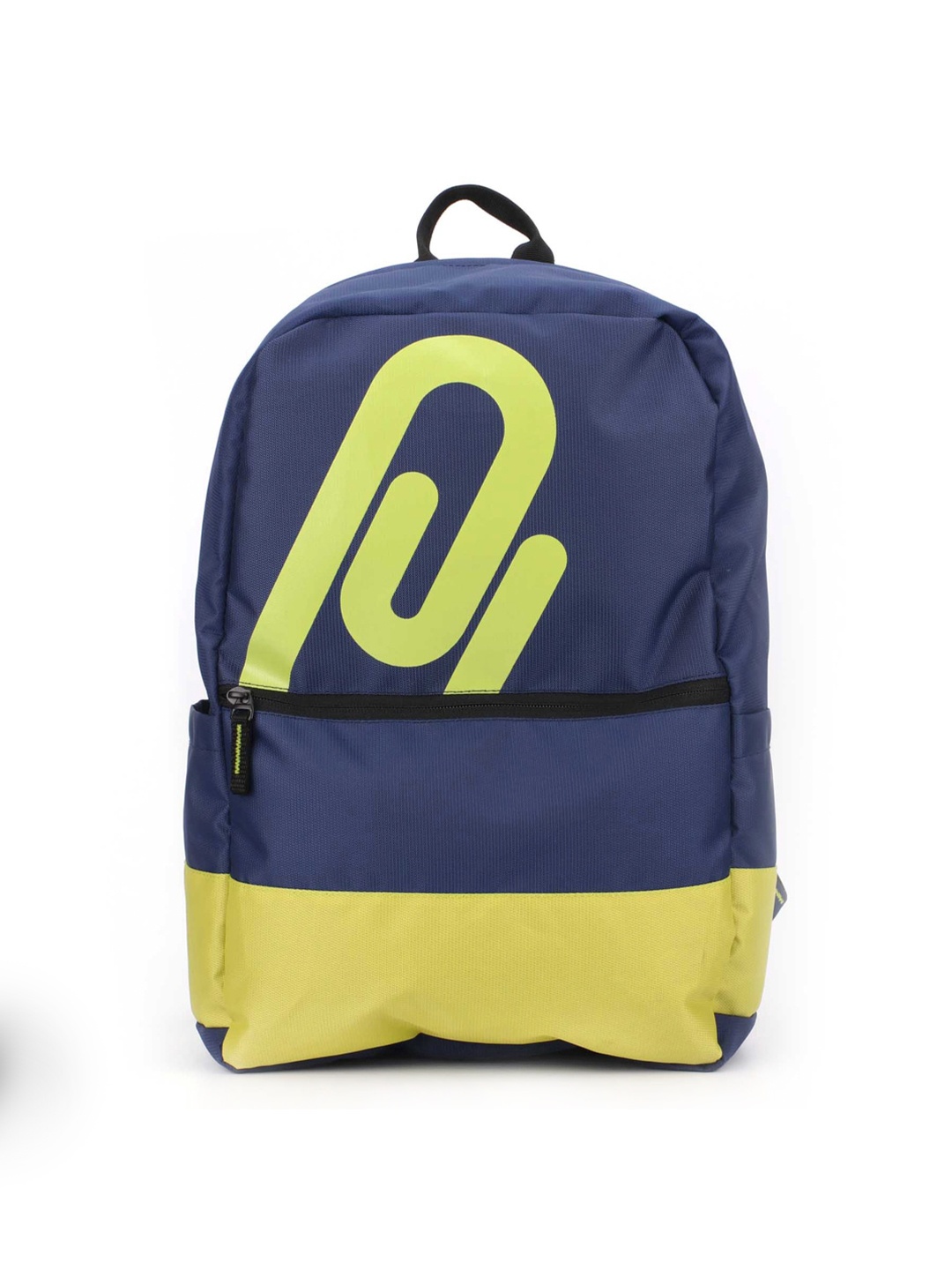 

QIPS Men Blue & Yellow Brand Logo Printed Backpack with Anti-Theft