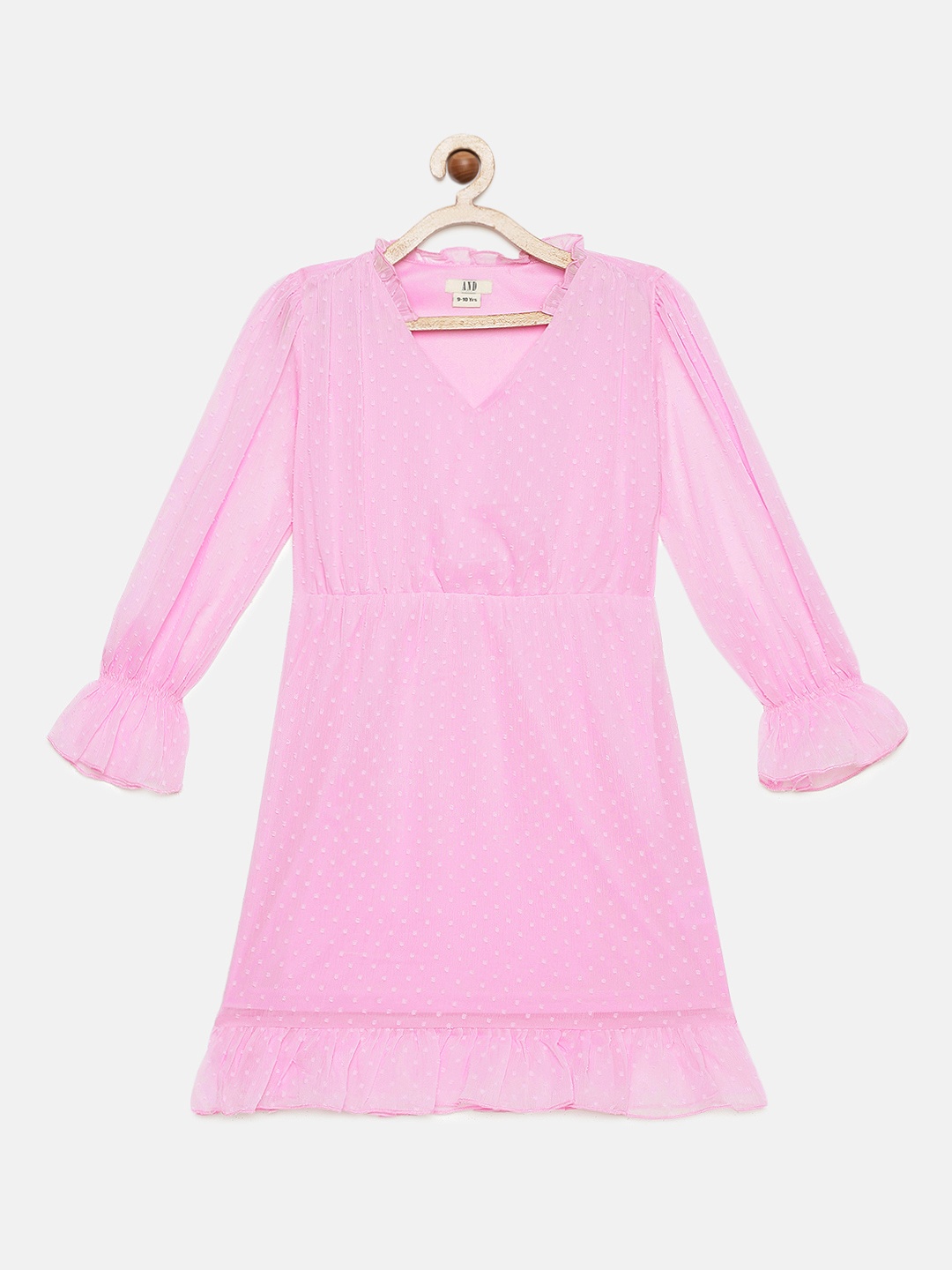 

AND Pink Embroidered Fit & Flare Dress