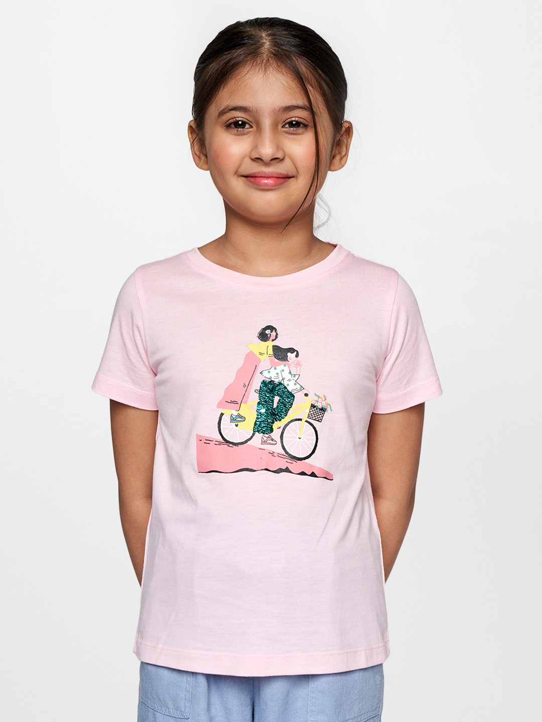 

AND Pink Embellished Pure Cotton Top