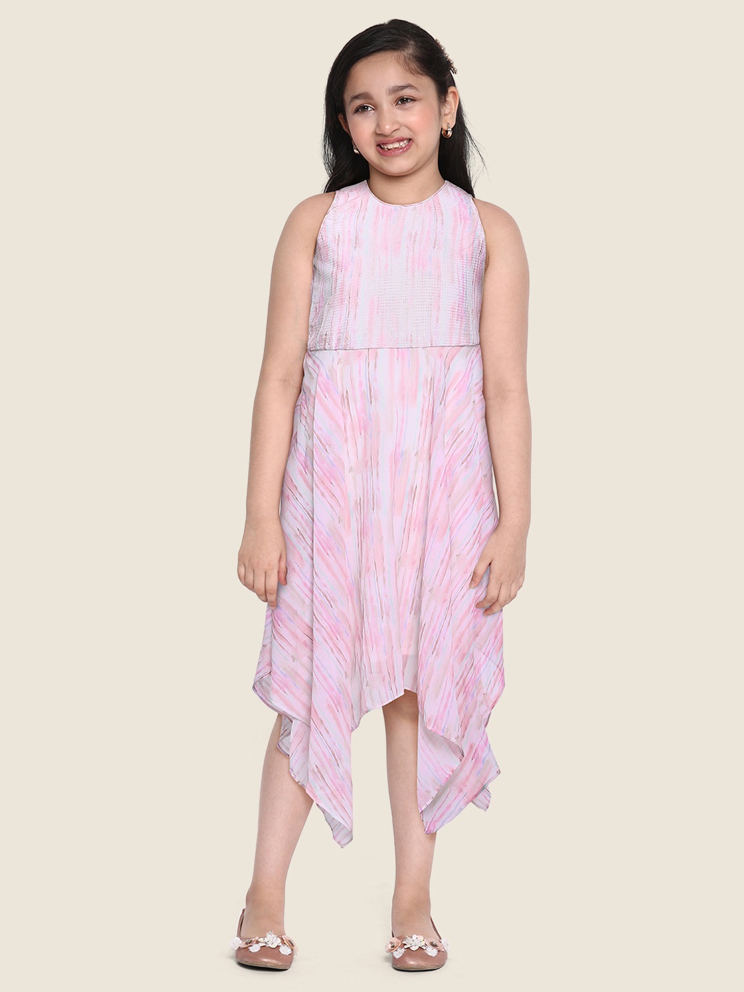 

AND Pink Halter Neck Fit & Flare Dress