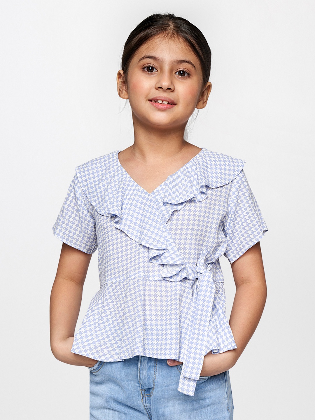 

AND Lavender Ruffles Wrap Top