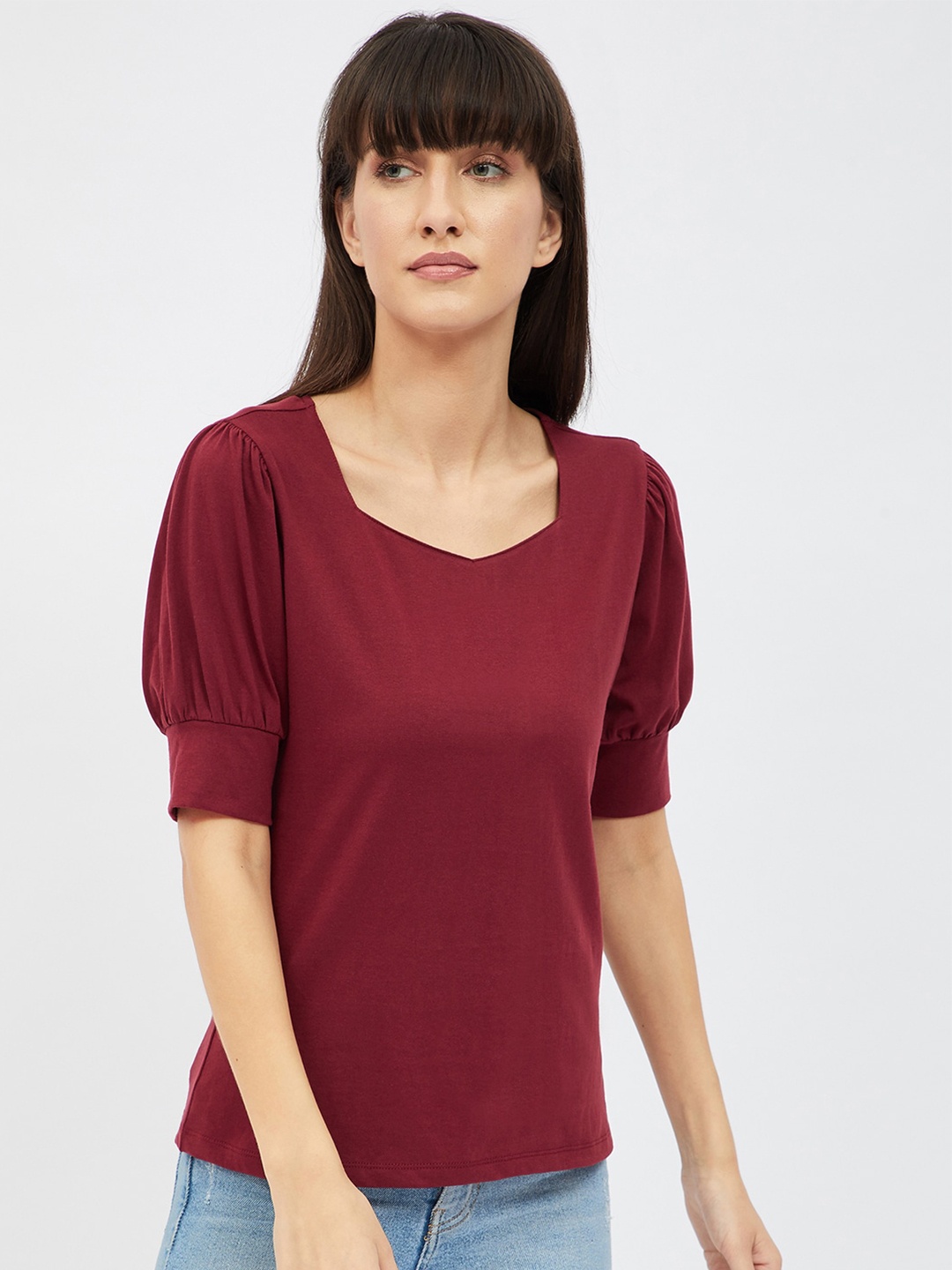 

Harpa Women Maroon Regular Top