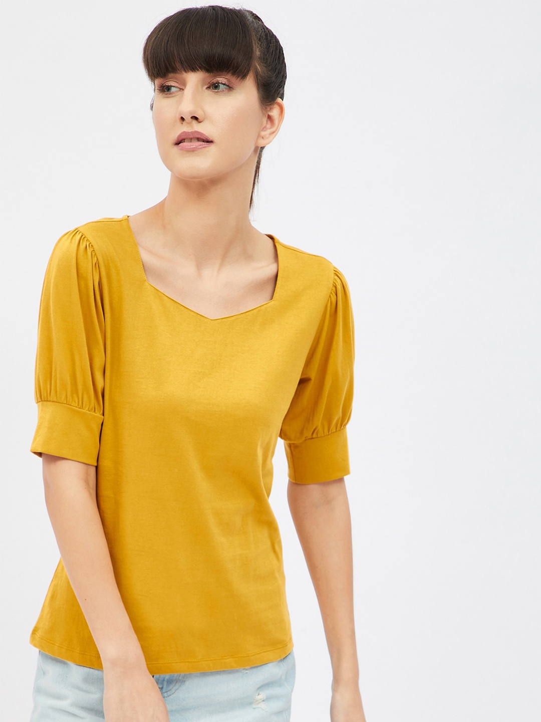 

Harpa Mustard Women Yellow Regular Top