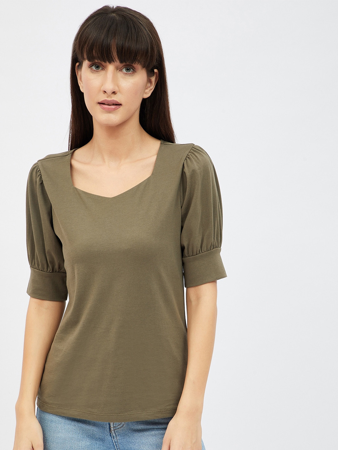 

Harpa Olive Green Regular Top